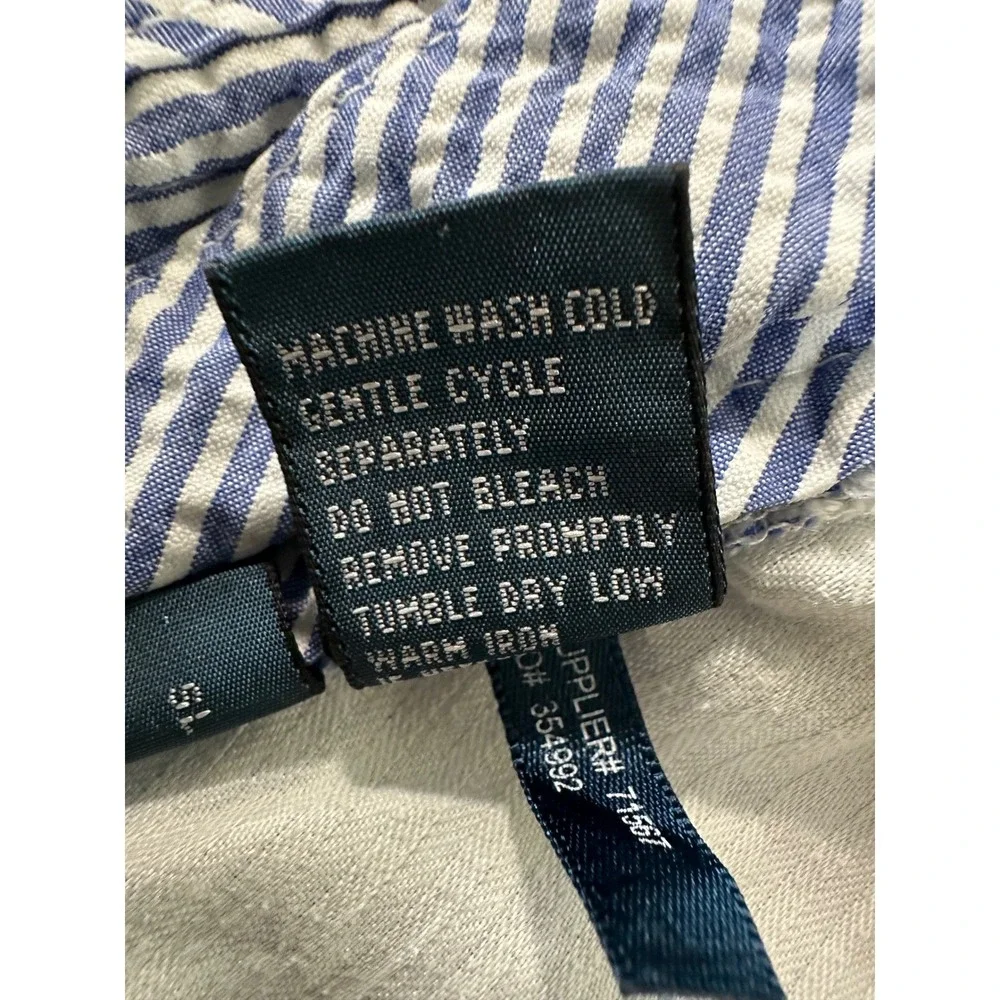 Polo Ralph Lauren Suffield Fit Seersucker Shorts Mens 35 Blue Striped Cotton EUC